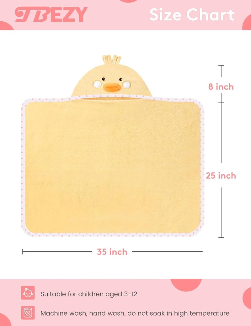 TBEZY Baby Hooded Towel with Unique Animal Design Ultra Soft Thick Cotton Bath Towel for Newborn (Chick) - Image 2