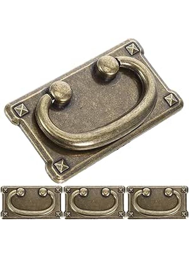 Antique Brass Cabinet Pulls 4 Pack Small Drawer Handles Vintage Wardrobe Furniture Knobs - Image 1