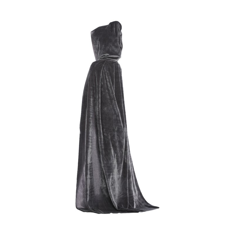 Halloween Hooded Cloak M Size High-Quality Soft Velvet - Easy On-off Self-tie Strap Halloween Cloak for Halloween Parties Role Play Family Fun - Image 1