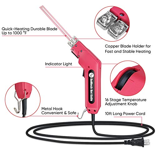 ROMECH Foam Cutter Pro Electric Hot Knife, 200W Styrofoam Cutting Tool Kit- with Heavy-duty Case Blades & Accessories RM-005 (200W) - Image 2