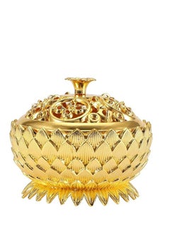 Lotus Incense Burner Holder, Incense Chinese Style Incense Cone Holder with Lid, Antique Zinc Insence Burner Bowl Incense Stick Holder for Stick, Cone, Coil Incense, 1 Pcs