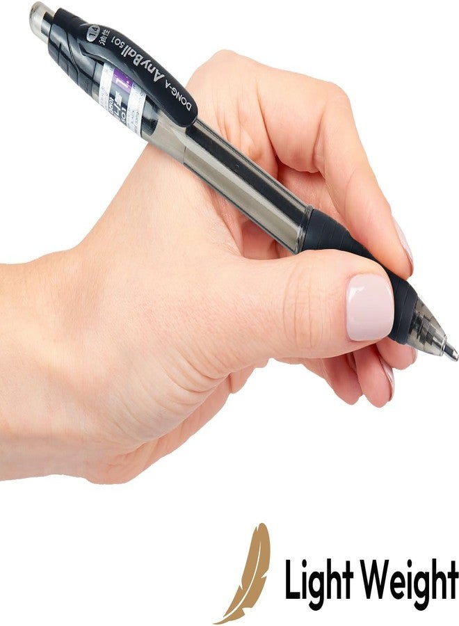 دونغ-أيه أقلام حبر جاف قابلة للسحب من دونغ-أيه أنيبول، قلم حبر جاف برأس عريض 1.4 مم، 12 قلمًا / عبوة واحدة - أسود، 12 قلمًا (عبوة من 1) - Image 3