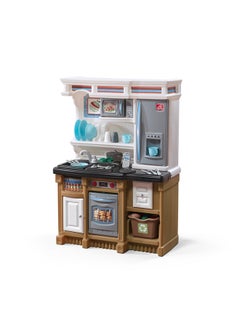 LifeStyle Custom Kitchen Set for Kids, Indoor/Outdoor Play Kitchen Set, Toddlers 2+ Years Old, 20 Piece Kitchen Toy Set, Easy to Assemble, Tan