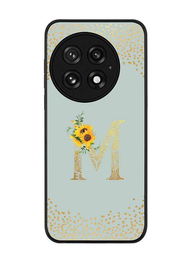 Stylizedd For OnePlus 13 5G Case,Slim fit Camera Protection, Shockproof Thin Phone cover  - Custom Floral Monogram - M  (Light Grey )  - Image 1