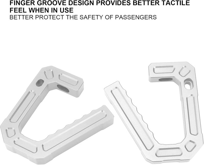 klarako Front Grab Handles Grip Handle Grab Bar Aluminum Alloy Replacement for Jeep Wrangler JK 2007?2018(Silver) - Image 4