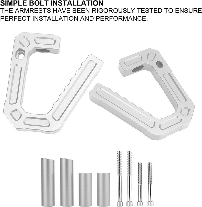 klarako Front Grab Handles Grip Handle Grab Bar Aluminum Alloy Replacement for Jeep Wrangler JK 2007?2018(Silver) - Image 3