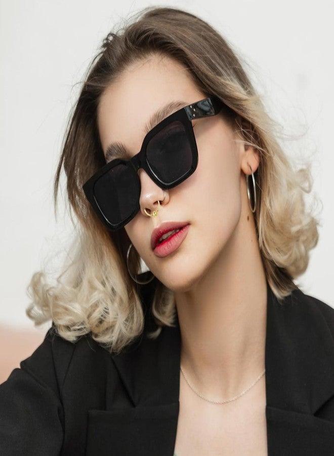 يوليف ٦ قطع من حلقات الأنف المزيفة، حلقة أنف مزيفة ذهبية، حلقة حاجز أنف مزيفة، ثقب حاجز أنف مزيف، حلقات أنف مزيفة، حلقة أنف مزيفة بمشبك، حلقة حاجز أنف مزيفة للنساء بدون ثقب - Image 4