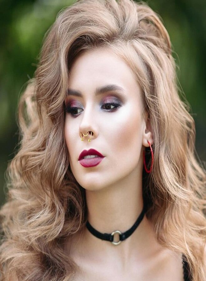 يوليف ٦ قطع من حلقات الأنف المزيفة، حلقة أنف مزيفة ذهبية، حلقة حاجز أنف مزيفة، ثقب حاجز أنف مزيف، حلقات أنف مزيفة، حلقة أنف مزيفة بمشبك، حلقة حاجز أنف مزيفة للنساء بدون ثقب - Image 3