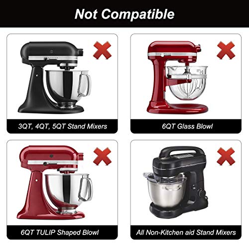 Reikame Flex Edge Beater for Kitchen Aid Mixer 6 Quart Bowl-Lift Stand Mixer Bowls, 6 QT Flat Edge Beater with Flexible Silicone Edges Bowl Scraper - Image 4