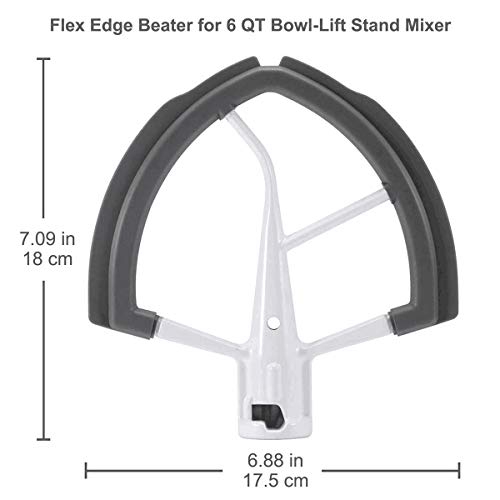 Reikame Flex Edge Beater for Kitchen Aid Mixer 6 Quart Bowl-Lift Stand Mixer Bowls, 6 QT Flat Edge Beater with Flexible Silicone Edges Bowl Scraper - Image 3