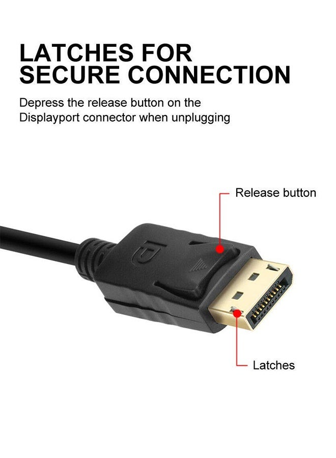 Tersely DisplayPort to VGA Cable, 6ft / 1.8M Gold Plated Standard DP to VGA Male to Male Cable 1080p Cord for Computer Monitor - Image 2