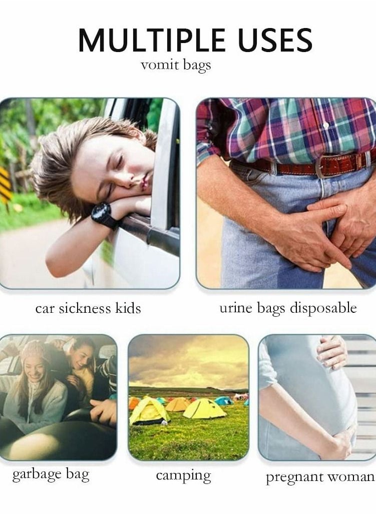 SYOSI - Sick Bags Vomit Bags Barf Bags, Disposable Emesis Bag, Aircraft & Car Sickness Bag, Nausea Bags for Travel Motion Sickness, Portable, Leakproof and Puncture-Proof 1000 ml 10PCS - Image 1