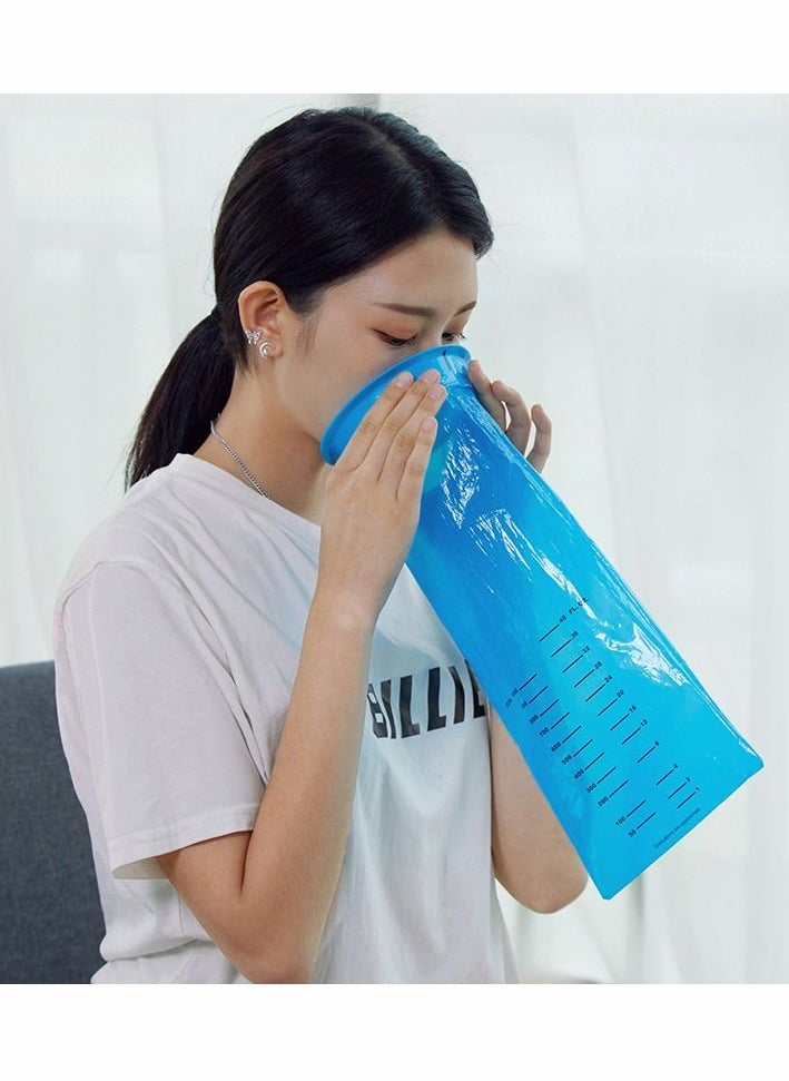 SYOSI - Sick Bags Vomit Bags Barf Bags, Disposable Emesis Bag, Aircraft & Car Sickness Bag, Nausea Bags for Travel Motion Sickness, Portable, Leakproof and Puncture-Proof 1000 ml 10PCS - Image 1