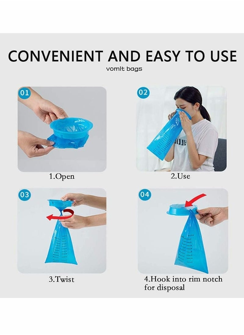 SYOSI - Sick Bags Vomit Bags Barf Bags, Disposable Emesis Bag, Aircraft & Car Sickness Bag, Nausea Bags for Travel Motion Sickness, Portable, Leakproof and Puncture-Proof 1000 ml 10PCS - Image 1