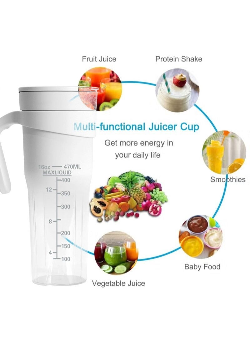 NIBEMINENT Portable Blender USB Rechargeable Personal Size Juice Cup with Convenient handle, Travel Juicer Cupz，Portable Fruit Cup，For home Travel Sports Office School 150W  - Image 2
