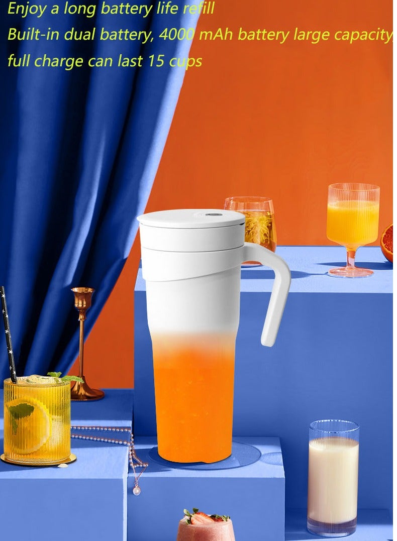 NIBEMINENT Portable Blender USB Rechargeable Personal Size Juice Cup with Convenient handle, Travel Juicer Cupz，Portable Fruit Cup，For home Travel Sports Office School 150W  - Image 3