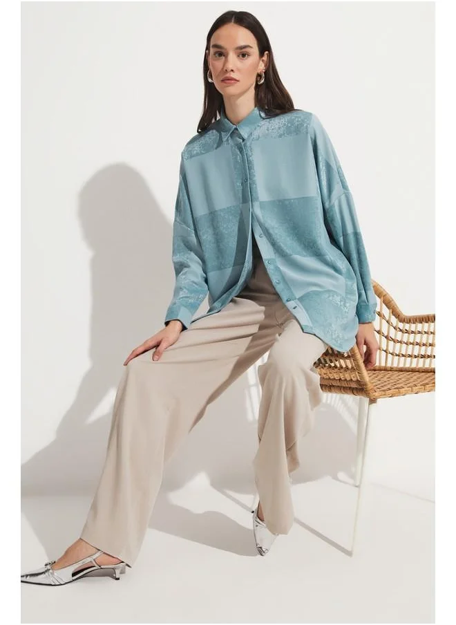 جون June Exclusive Square Patterned Shirt