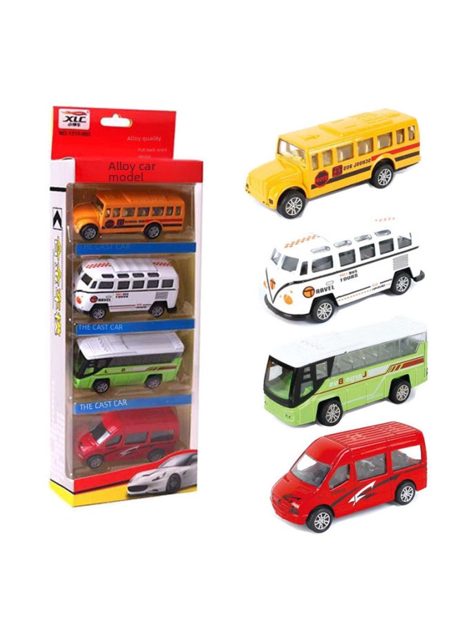 Generic Children's Toys Children's Huili Color Box Packaging Alloy Car Model Simulation Bus Toy Car Quality Assurance-Color:1210-802 Alloy Boxed Bus  - Image 2