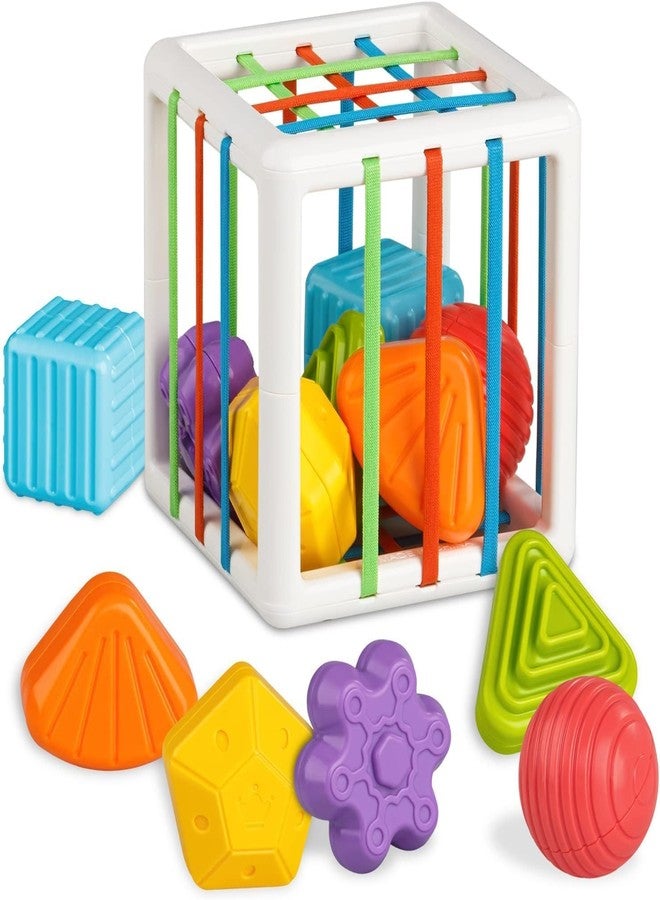 Dorytoys Dorytoy Baby Shape Sorter Cube with Elastic Strings, Montessori Educational Sensory Toy for Toddlers, Fine Motor Development Learning Activity for Ages 1 2 3 Years - Image 4