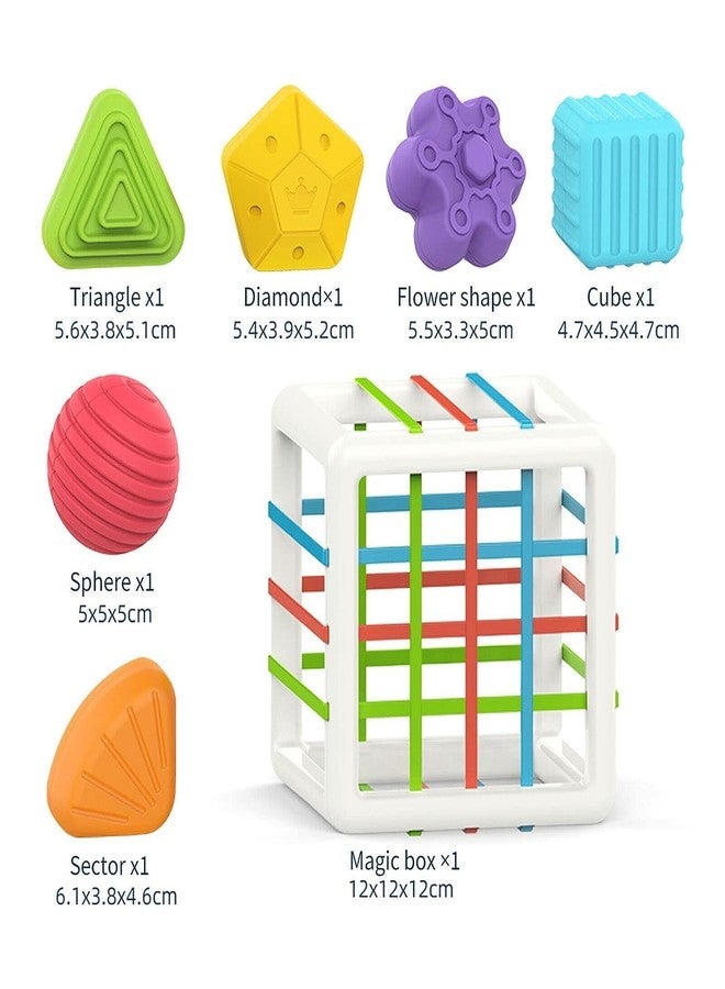 Dorytoys Dorytoy Baby Shape Sorter Cube with Elastic Strings, Montessori Educational Sensory Toy for Toddlers, Fine Motor Development Learning Activity for Ages 1 2 3 Years - Image 3