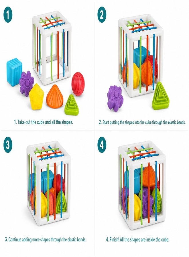 Dorytoys Dorytoy Baby Shape Sorter Cube with Elastic Strings, Montessori Educational Sensory Toy for Toddlers, Fine Motor Development Learning Activity for Ages 1 2 3 Years - Image 5