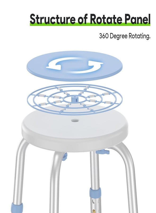 Delog 360 Rotating Swivel Shower Seat - Adjustable Seat for Tub & Small Bathtub - 300lb Capacity with Anti-Slip Rubber Tips - Image 3