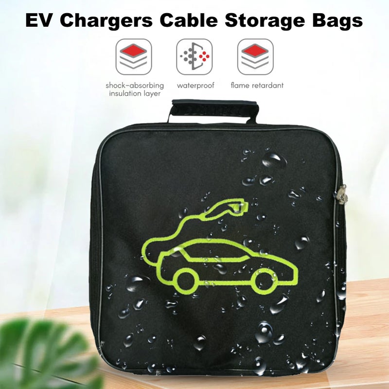 EV Cable Bags Storage & Organizer for Cables Cords and Hoses Portable EV Chargers Cable Storage Bags Square Electric Car Charger  Case Waterproof and Flame Retardant - Image 3