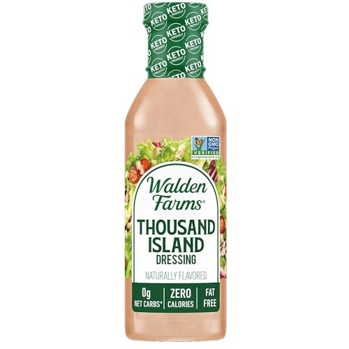 Walden Farms Thousand Island Dressing - Calorie-Free, Gluten-Free, Low Carb, Keto-Friendly, Sugar-Free, Dairy-Free Creamy Thousand Island Flavor - 12 oz Bottle - Image 1