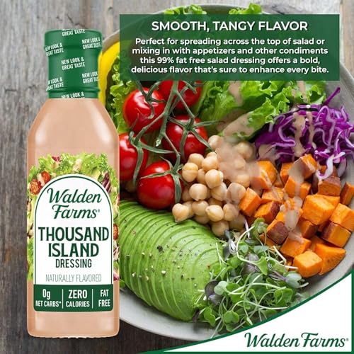 Walden Farms Thousand Island Dressing - Calorie-Free, Gluten-Free, Low Carb, Keto-Friendly, Sugar-Free, Dairy-Free Creamy Thousand Island Flavor - 12 oz Bottle - Image 3