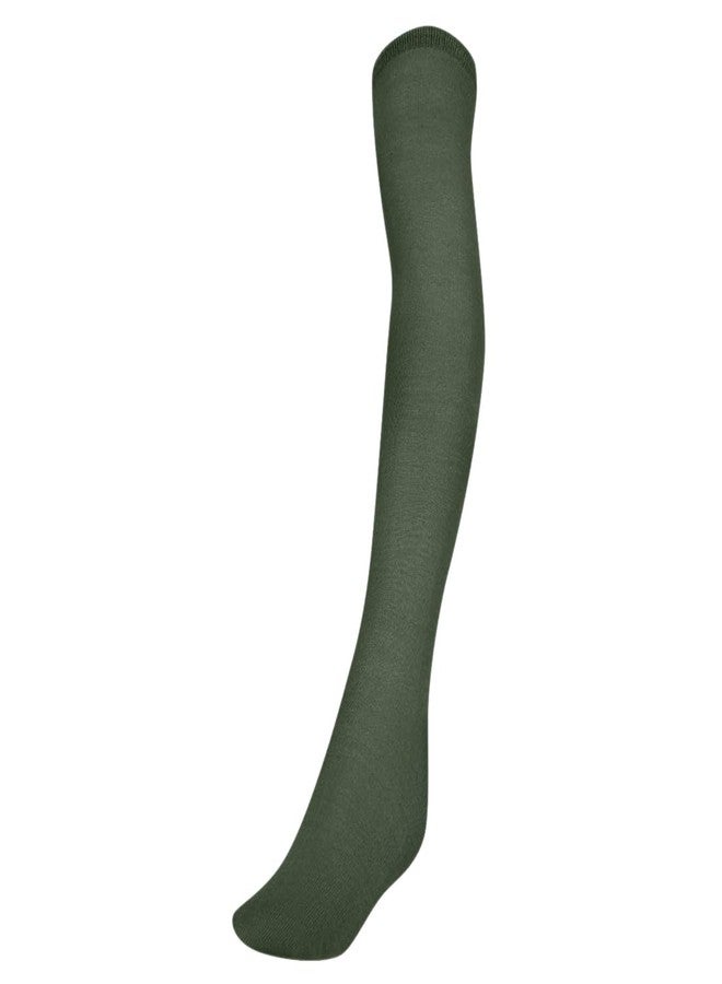 MUKHAKSH (Pack of 2 Pairs Girls Kids Cotton Thigh High Thigh Length upto the thigh Mid Thigh Long Olive Green Stocking Socks, Free Size - Image 2