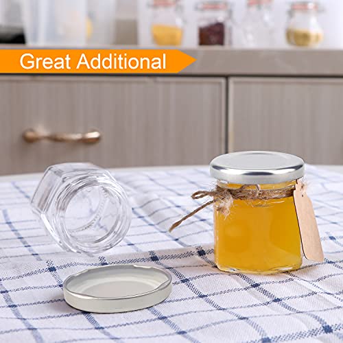 Accguan 30 Pcs 1.5 oz Glass Jars with Silver Lids, Mini Mason Jars for Gifts, Crafts, Wedding, Spice, ExtraTags String - Image 4