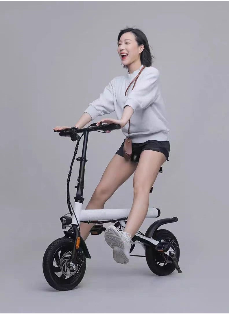 Gasin Adult Electric Folding Bicycle With 400W Motor And 50km Range, Electric Bicycle With 14-inch Vacuum Shock-absorbing tires, Suitable For Commuting, Beach, Snow, Mountain Electric Scooters.  - Image 4