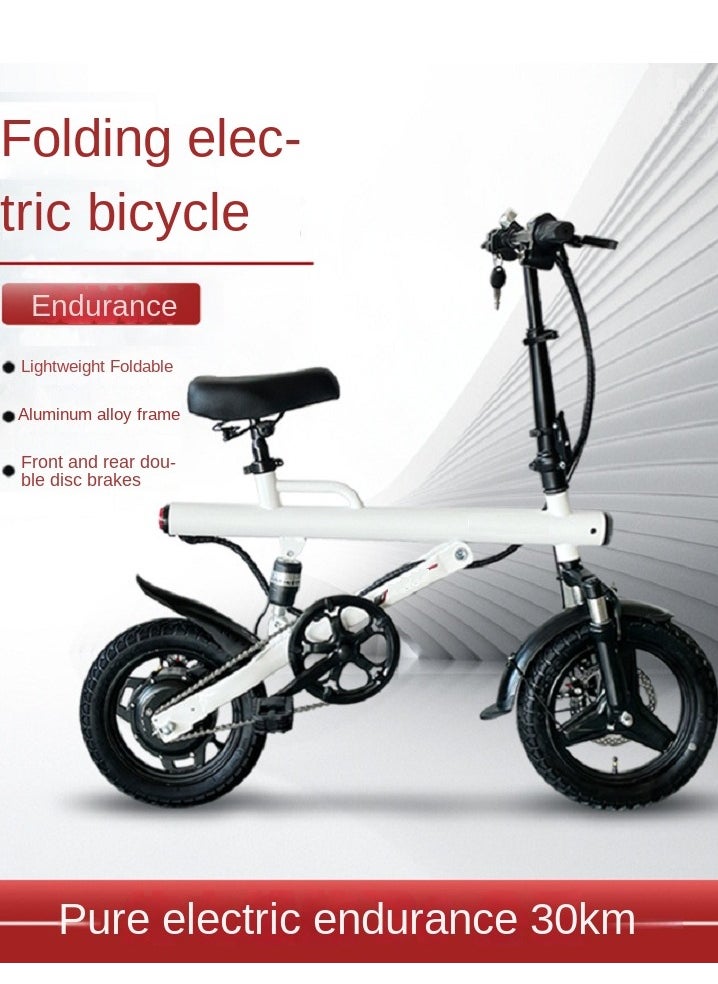 Gasin Adult Electric Folding Bicycle With 400W Motor And 50km Range, Electric Bicycle With 14-inch Vacuum Shock-absorbing tires, Suitable For Commuting, Beach, Snow, Mountain Electric Scooters.  - Image 1