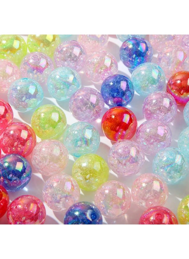 ANCADN 20mm Acrylic Beads Transparent Crackle Round Beads Chunky Bubblegum Beads for DIY Jewelry Making (60pcs Crackle) - Image 3