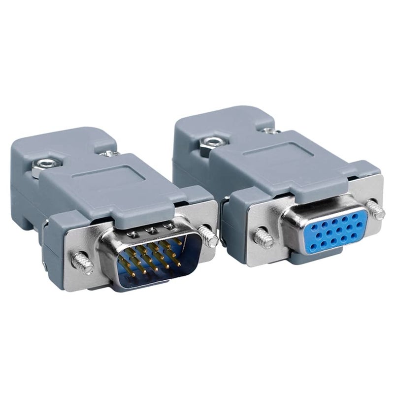 ANMBEST VGA Solder Connector, 15PIN 3 Rows RS232 Terminal Adapter Breakout Board with Case Assortment Kit(10PCS Male + 10PCS Female) - Image 2