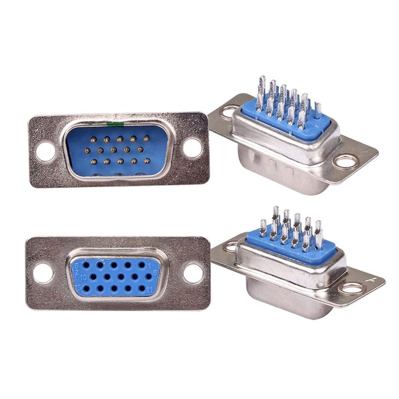 ANMBEST VGA Solder Connector, 15PIN 3 Rows RS232 Terminal Adapter Breakout Board with Case Assortment Kit(10PCS Male + 10PCS Female) - Image 3