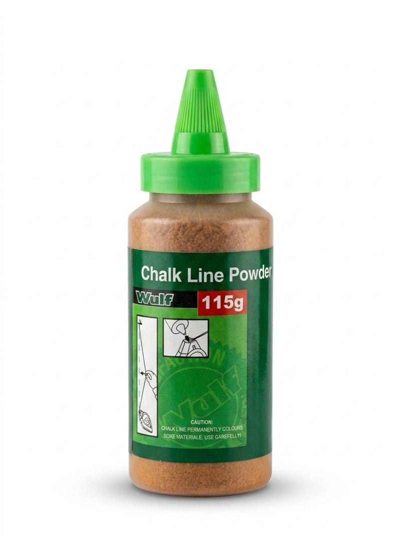 WULF Red Chalk Line Powder 115g for Chalk Reel, High Visibility Marking Chalk for Construction, Carpentry, Masonry, Layout Work & Professional Measuring Applications