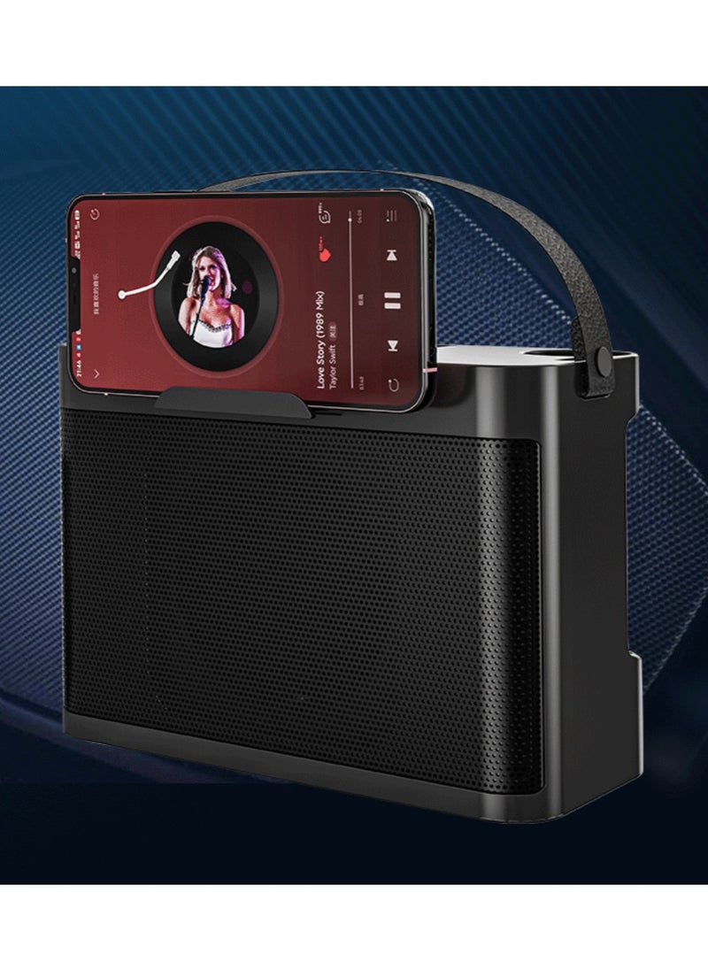 DLP - Karaoke Machine with 2 Wireless Microphones, Portable Bluetooth Speaker (Pro), featuring Big Sound and Rich Bass, with Sound Effect Changing Function via TF Card and USB Flash Drive, 2000mAh Built-in Battery, 5 Hours of Playtime, and Bluetooth Connectivity. - Image 1