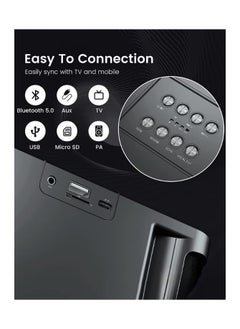 DLP Karaoke Machine with 2 Wireless Microphones, Portable Bluetooth Speaker (Pro), featuring Big Sound and Rich Bass, with Sound Effect Changing Function via TF Card and USB Flash Drive, 2000mAh Built-in Battery, 5 Hours of Playtime, and Bluetooth Connectivity.  - Image 4