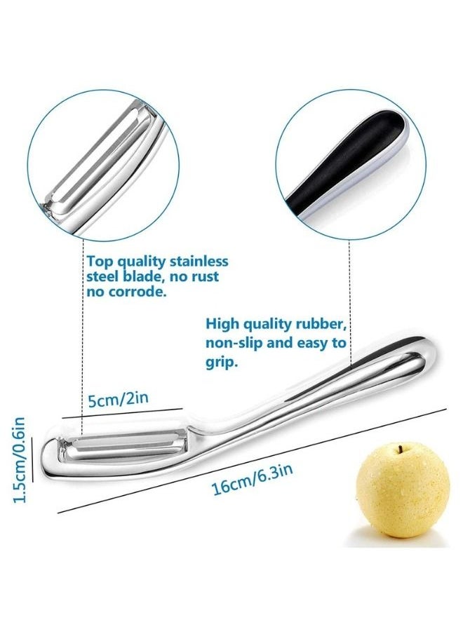 Generic Vegetable Peeler Premium Stainless Steel Potato Peelers Apple Peeler with Sharp Blade and Ergonomic Non-Slip Handle Shape Swivel, Carrot Eggplant Pear Mango Cucumber Fruit Peelers  - Image 4