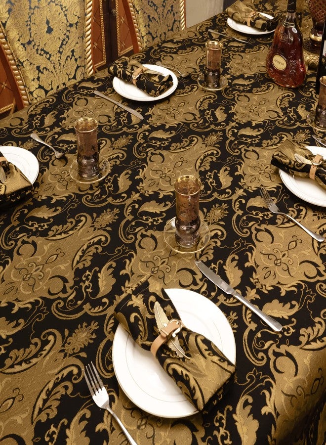 Loom and Mill Luxury Cloth Napkins 18x18 inch, 4 Pack Classic Damask Jacquard Dinner Napkins for Dining Kitchen Party Halloween Holiday Decorations, Durable Washable Table Linen Napkin(Black, 18x18in) - Image 5