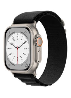 Alpine Loop For Apple Watch Band Series 8 42mm 44mm 45mm 49mm Nylon Sports Solo Loop Stretch Woven Straps For iWatch Series 8/7/6/5/4/3/2/1/SE/Ultra - Black