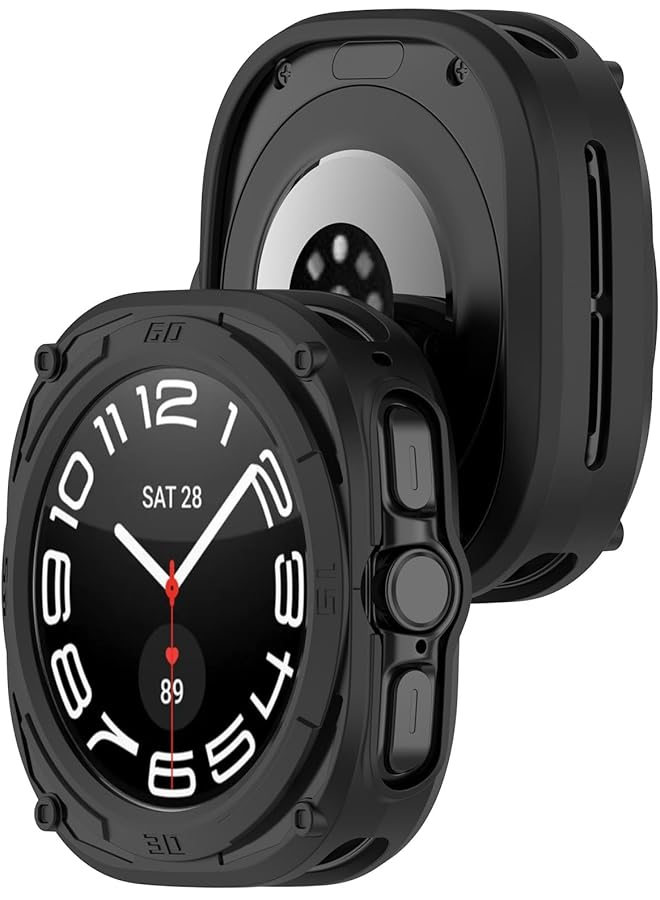 erorex Compatible With Samsung Watch Ultra Protective Case Pc Protective Watch Case Cover Shell Compatible With Samsung Watch Ultra Black  - Image 1