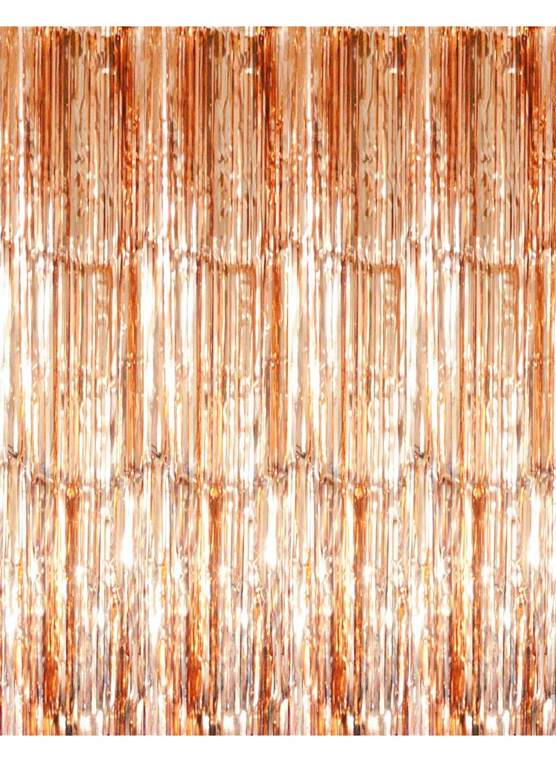 GOER GOER 32 ft x 98 ft Metallic Tinsel Foil Fringe Curtains Party Photo Backdrop Party Streamers for BirthdayGraduationNew Year Eve Decorations Wedding Decor Champagne Gold1 Pack 