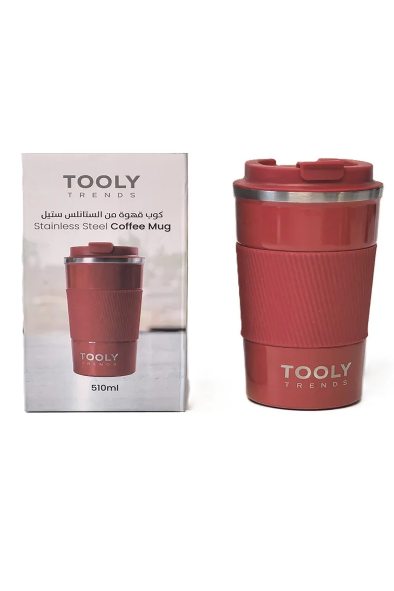 TOOLY Tooly Reusable Travel Mug, Coffee Mug, Flask 510ml, Red