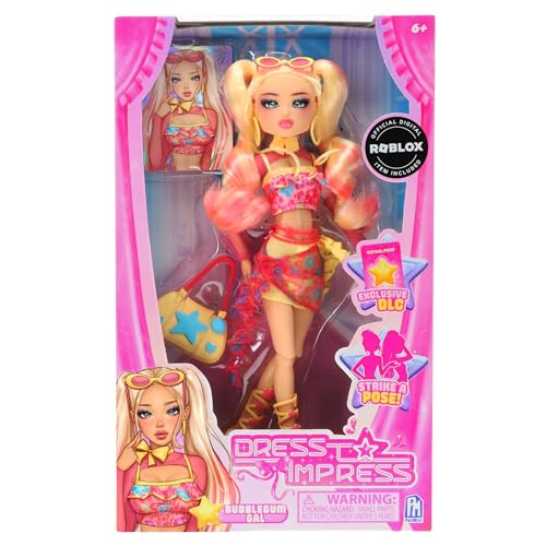 PhatMojo Dress to Impress Bubblegum Gal Fashion Doll Series 1 Wave 1 115Inch Tall Includes DLC Code Redeemable on Roblox Officially Licensed Doll - Image 1
