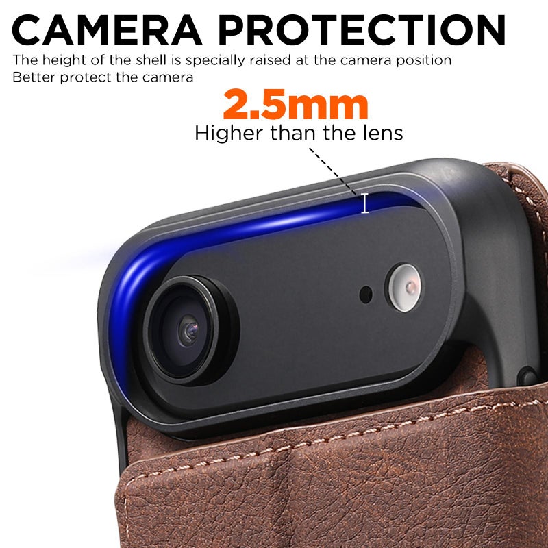 Suteni For Iphone Air Q05 2-In-1 Multi-Function Magsafe Wallet Litchi Leather Phone Case(Brown) - Image 3