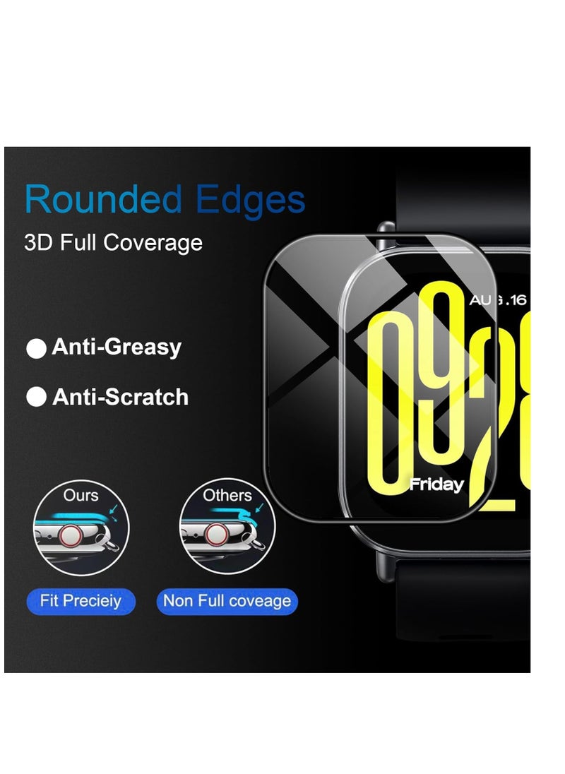 For Xiaomi Redmi Watch 5 Active Screen Protector, 3 Pieces 3D Full Coverage HD Flexible Screen Protector, Bubble-Free Anti-Fingerprint Anti-Scratch Film  - Image 2