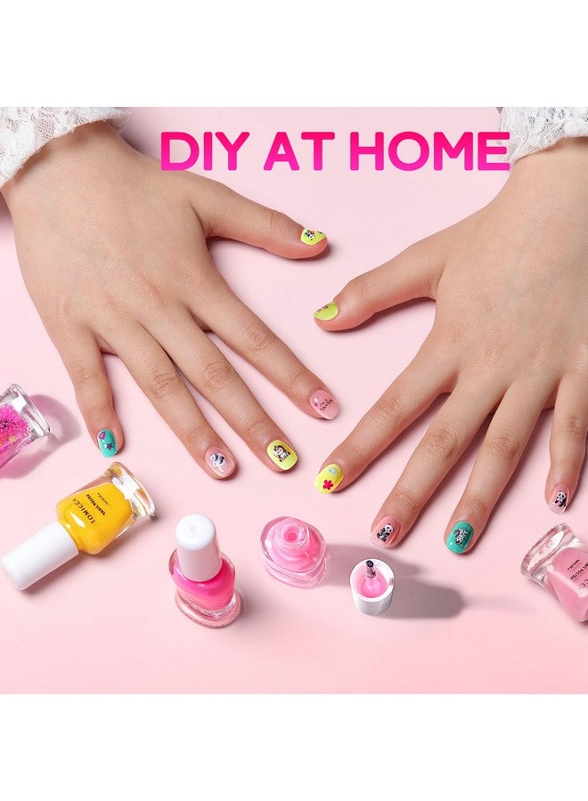 TOMICCA Kids Nail Polish Set, Non Toxic Quick Dry Water-Based Peel-Off 10 Colors Toddler Nail Polish Kit Natural Safe Quick Diy Nail Polish Gifts Kit for Girls Ages 5+ - Image 4