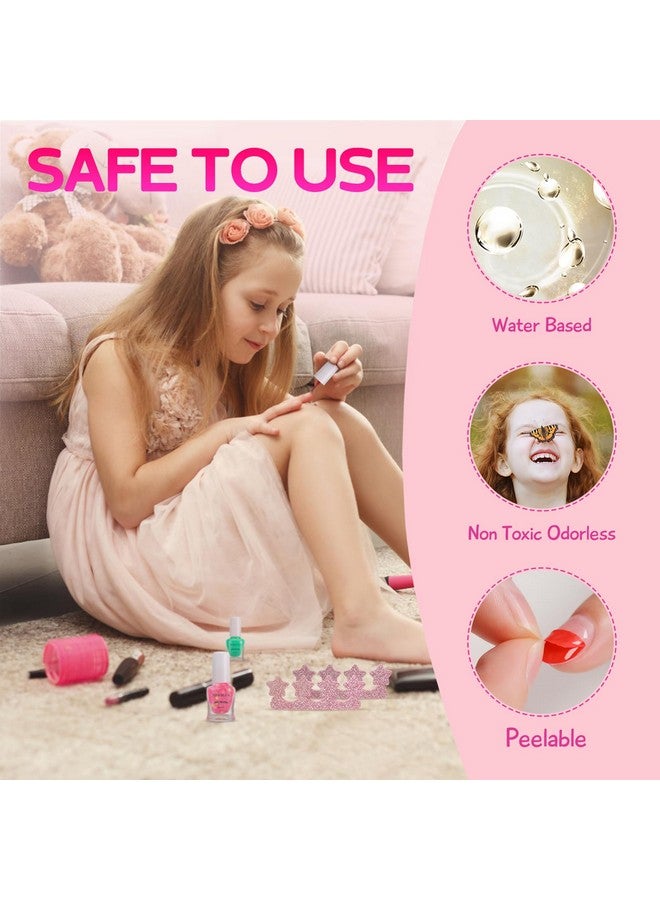 TOMICCA Kids Nail Polish Set, Non Toxic Quick Dry Water-Based Peel-Off 10 Colors Toddler Nail Polish Kit Natural Safe Quick Diy Nail Polish Gifts Kit for Girls Ages 5+ - Image 3